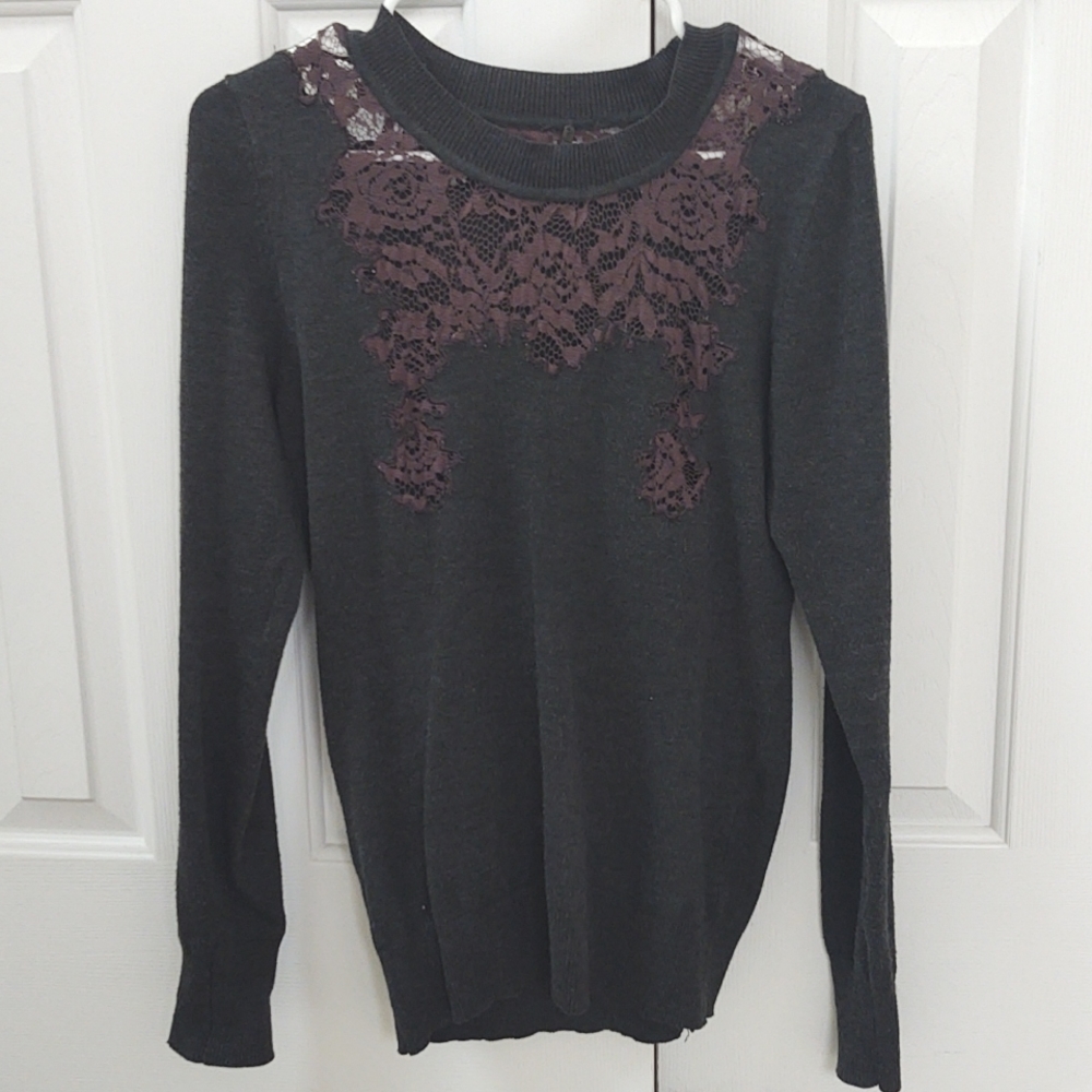Women's Dark Grey Sweater Cut-out top UC Size M